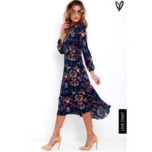 Blue Floral midi dress